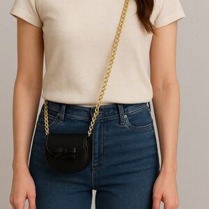 Anne Klein Mini Black Bow Accent Women's Bag